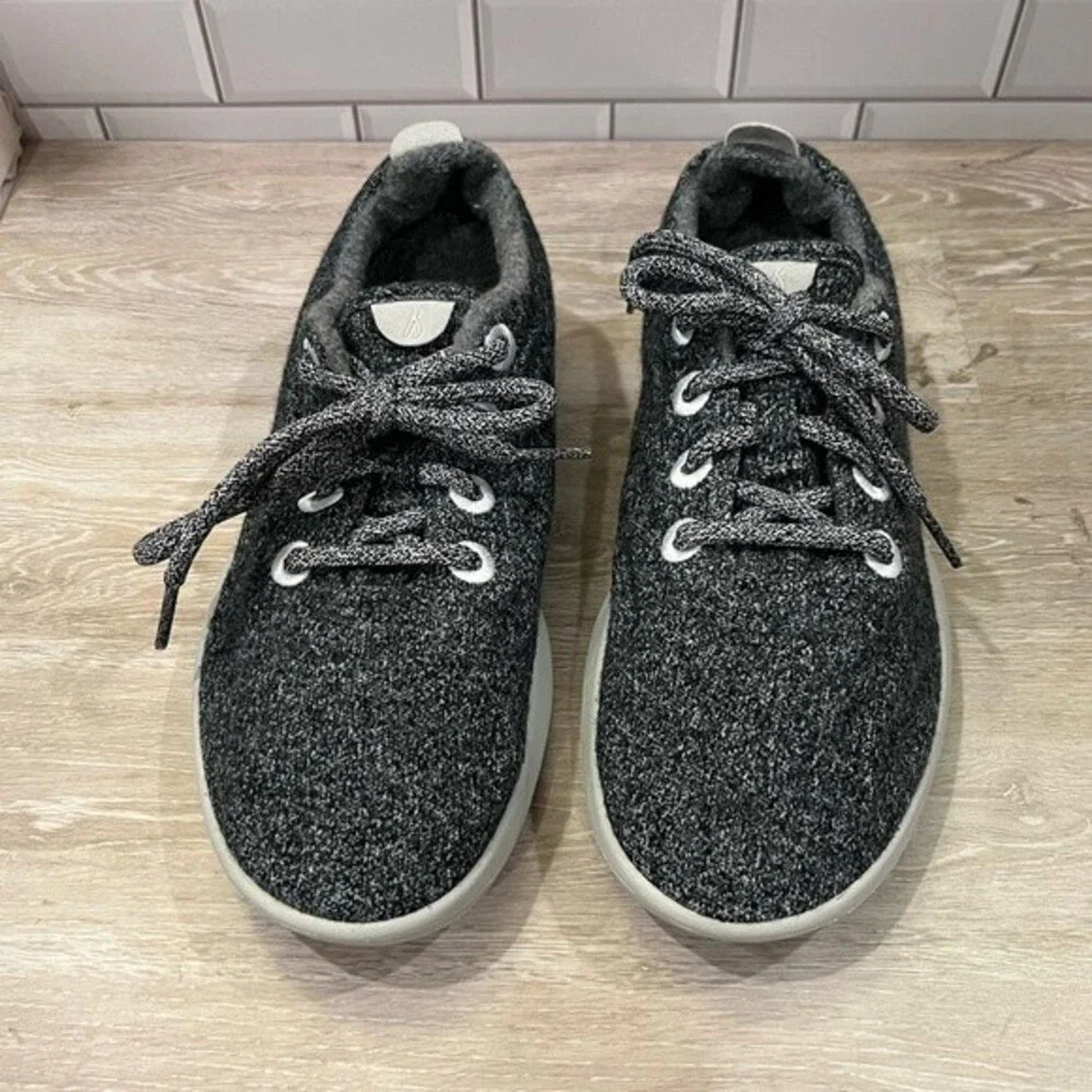 Womens All Birds Wool Runners Sneakers W US 8 Grey Lace Up Running Sneaker EUC.